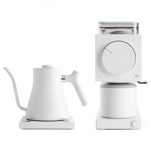 Fellow Ode + Stagg EKG blanco | Molinillo de café eléctrico + Gooseneck hervidor