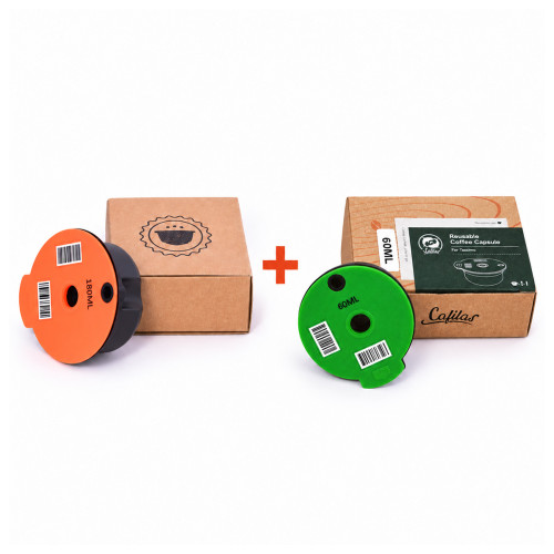 2 cápsulas rellenables para Tassimo – 60 ml + 180 ml