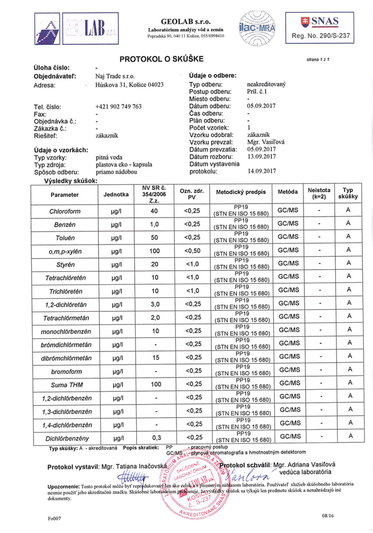 certificado de cápsula ecológica